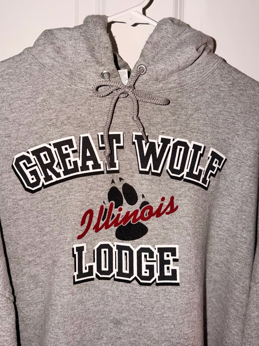 Jerzees Grey Great Wolf Lodge Illinois Zip-Up Hoodie